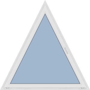 Окно треугольной формы 1000х1000 мм с треугольной фрамужной створкой